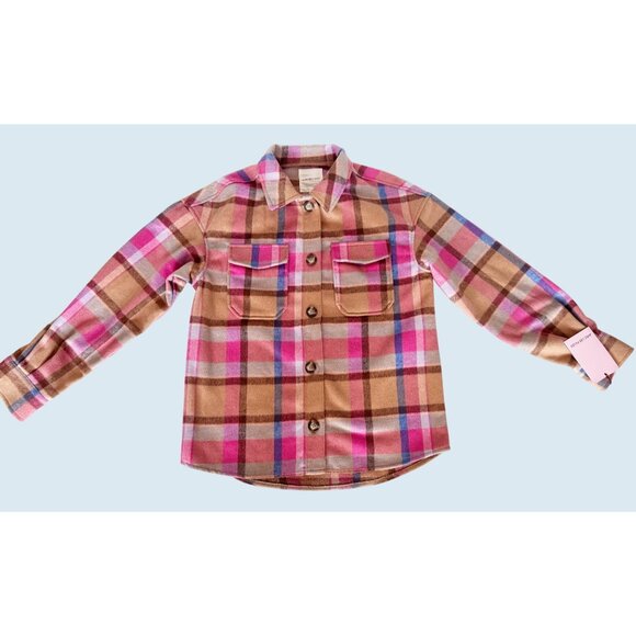 AVEC LES FILLES Anthropologie Plaid Flannel Shirt Jacket Shacket Sz S NWT - Picture 2 of 8
